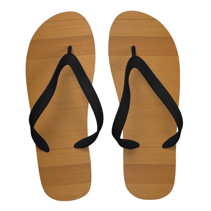 Cool Blond Wood Pattern Flip Flops