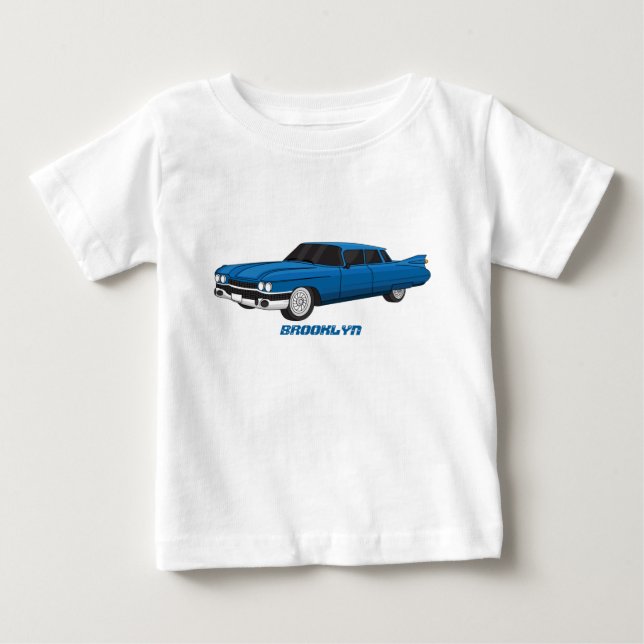 Cool blue 1959 classic car baby T-Shirt (Front)