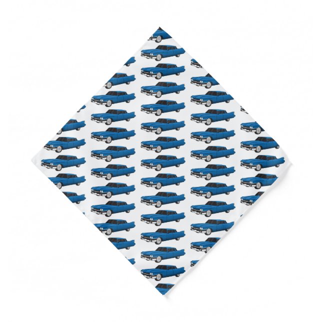 Cool blue 1959 classic car bandana (Front)