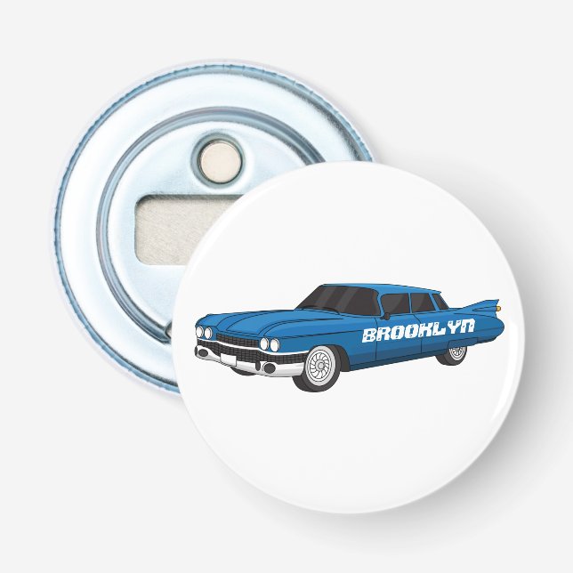 Cool blue 1959 classic car bottle opener (Front)