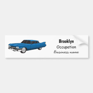 Cool blue 1959 classic car bumper sticker