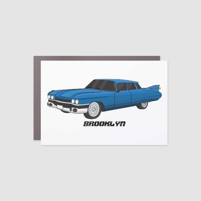 Cool blue 1959 classic car car magnet (Front)