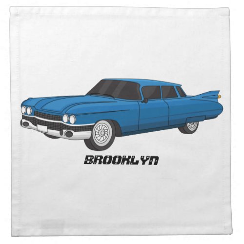 Cool blue 1959 classic car cloth napkin