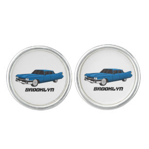 Cool blue 1959 classic car  cufflinks