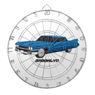 Cool blue 1959 classic car dart board