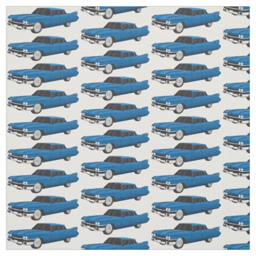 Cool blue 1959 classic car fabric
