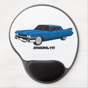 Cool blue 1959 classic car gel mouse pad