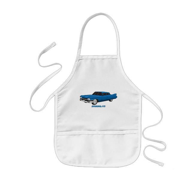 Cool blue 1959 classic car kids' apron (Front)