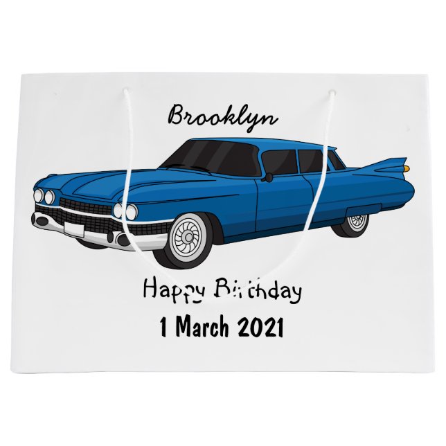 Cool blue 1959 classic car  large gift bag (Front)