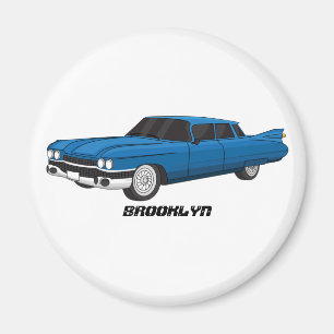 Cool blue 1959 classic car  magnet