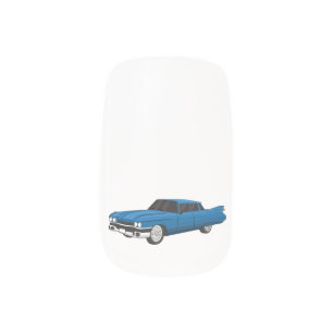 Cool blue 1959 classic car minx nail art