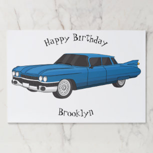 Cool blue 1959 classic car paper pad