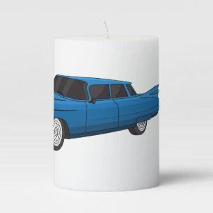 Cool blue 1959 classic car pillar candle