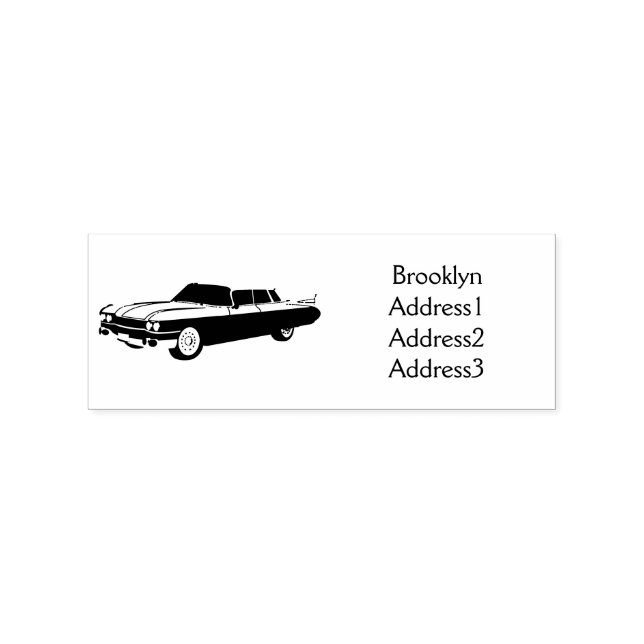 Cool blue 1959 classic car rubber stamp (Imprint)