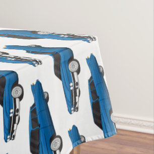 Cool blue 1959 classic car tablecloth
