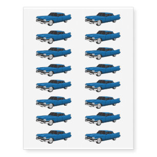 Cool blue 1959 classic car  temporary tattoos