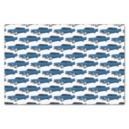 Cool blue 1959 classic car tissue paper
