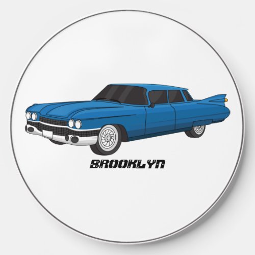 Cool blue 1959 classic car  wireless charger 
