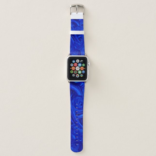 Cool Blue Abstract Apple Watch Band (Front)