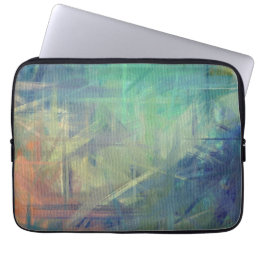 Cool Blue Abstract Art Painting Laptop Sleeve