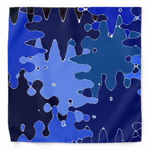 COOL Blue Abstract Shapes Bandana