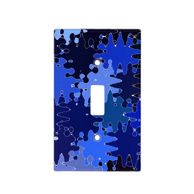 COOL Blue Abstract Shapes Light Switch Cover (Front)