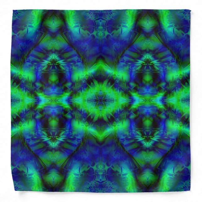 Cool Blue and Green Pattern Bandana (Front)