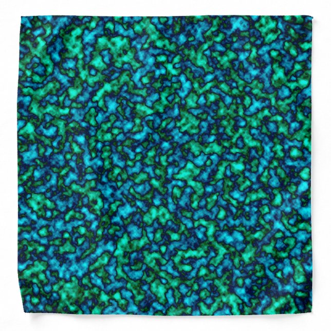 Cool Blue and Green Pattern Bandana (Front)
