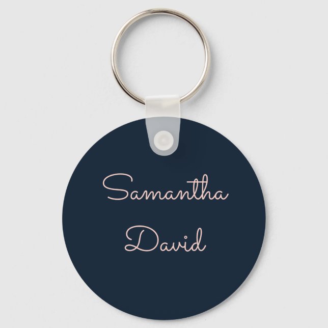 Cool Blue and Pink custom name Keychain (Front)