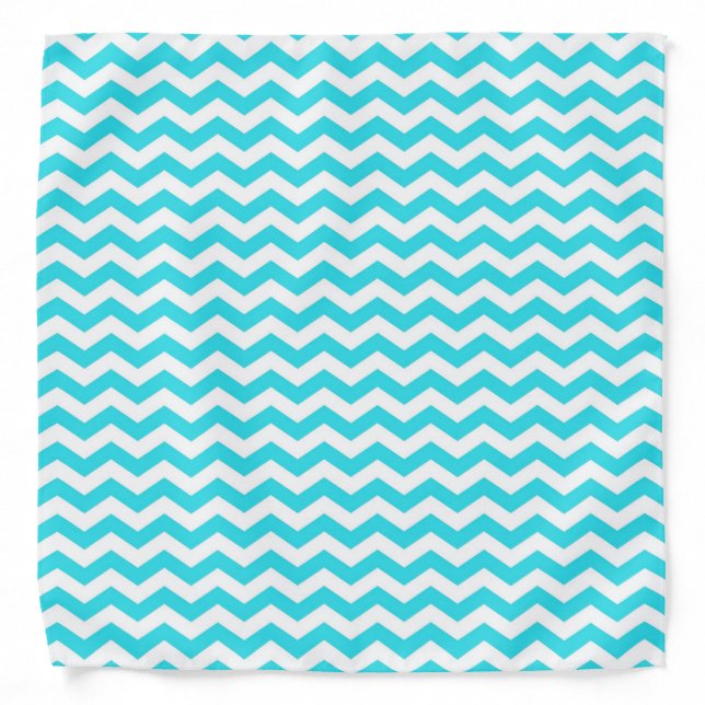 Cool blue and white color chevron pattern bandanas (Front)