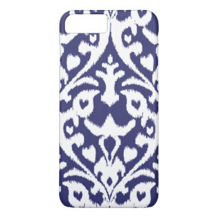 Cool blue and white ikat tribal pattern iPhone 8 plus/7 plus case