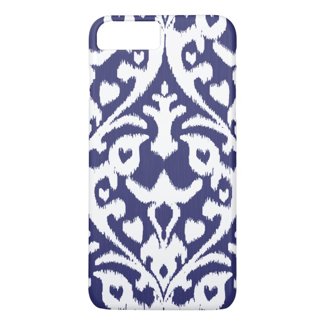 Cool blue and white ikat tribal pattern Case-Mate iPhone case (Back)