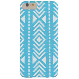Cool Blue and White Tribal Pattern Barely There iPhone 6 Plus Case