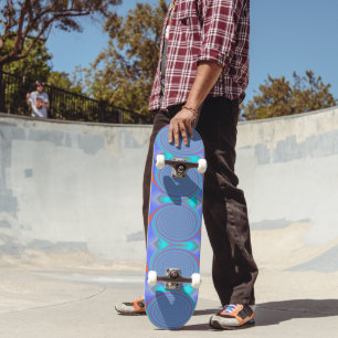 Cool Blue Aqua Swirls with Illuminated  Skateboard