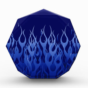 Cool Blue Automotive Racing Flames Acrylic Award
