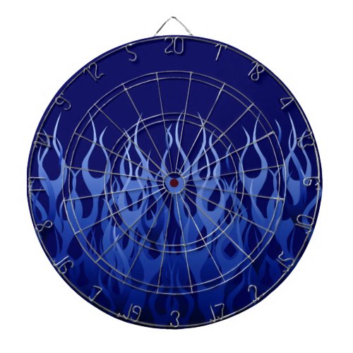 Cool Blue Automotive Racing Flames Dartboard