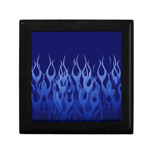 Cool Blue Automotive Racing Flames Jewelry Box