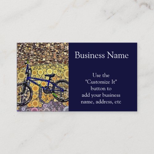 Cool Blue Bike Concentric Circle Mosaic Pattern Business Cards