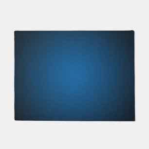 Cool Blue-Black Grainy Vignette Doormat