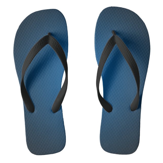 Cool Blue-Black Grainy Vignette Flip Flops (Footbed)