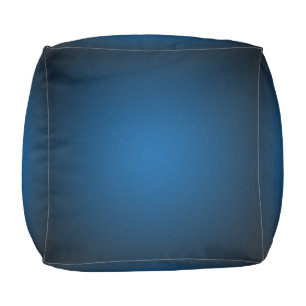 Cool Blue-Black Grainy Vignette Pouf