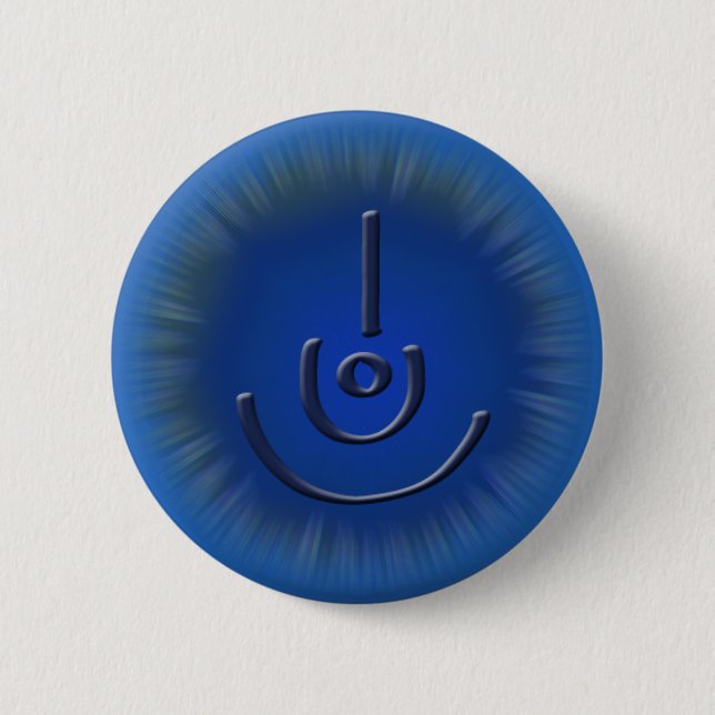 Cool Blue Blessed Symbol Button (Front)
