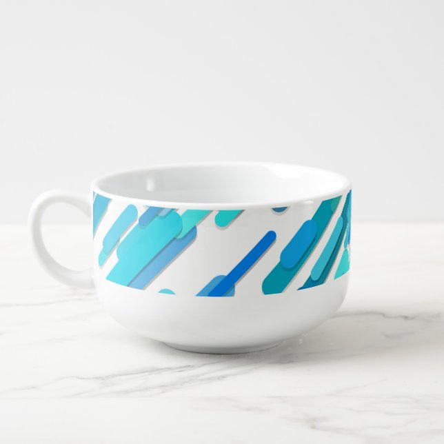 Cool Blue Blue Teal Marine Soup Mug (Right)