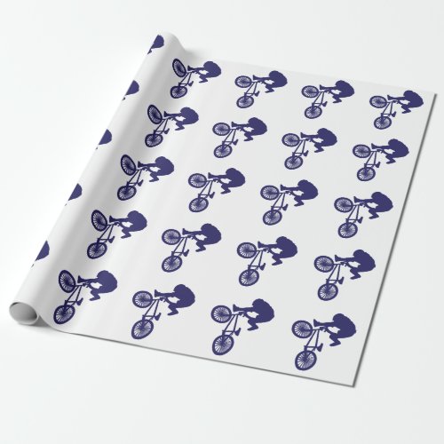 Cool Blue BMX Biker Wrapping Paper