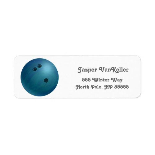 Cool Blue Bowling Ball Return Address Labels