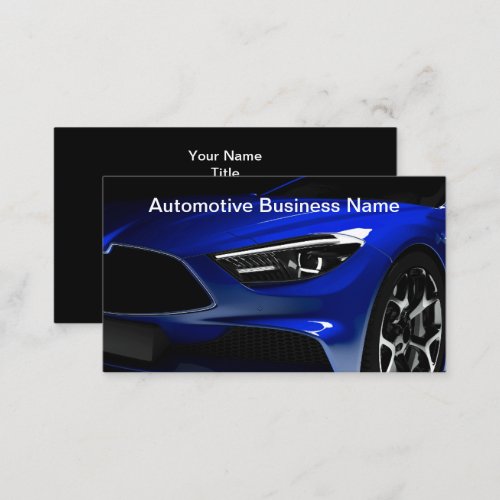 Cool Blue Car Automotive Business Cards
