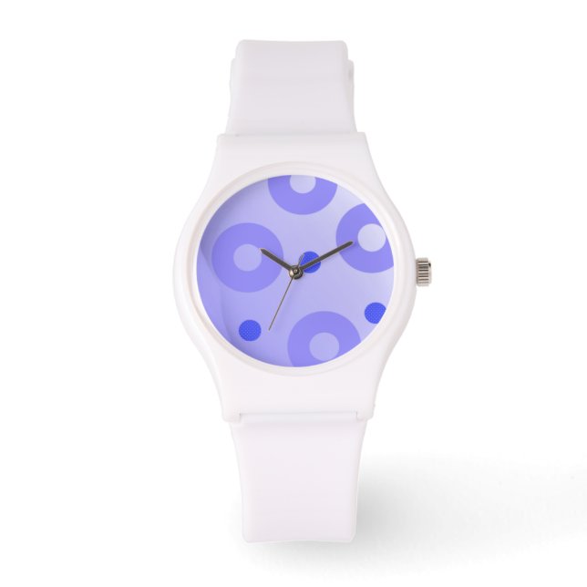 Cool Blue Circles and Dots Watch (Front)