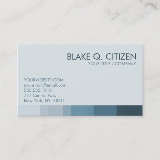 Customizable Cool Blue Color Bar Business Card
