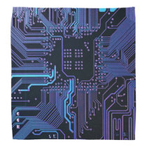Cool Blue Computer Circuit Board Bandana Cool Blue Computer Circuit Board Bandana