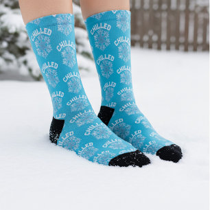 Cool Blue Custom Chilled Snowflake Socks